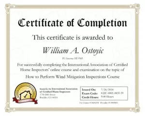 Wind Mitigation Certificate